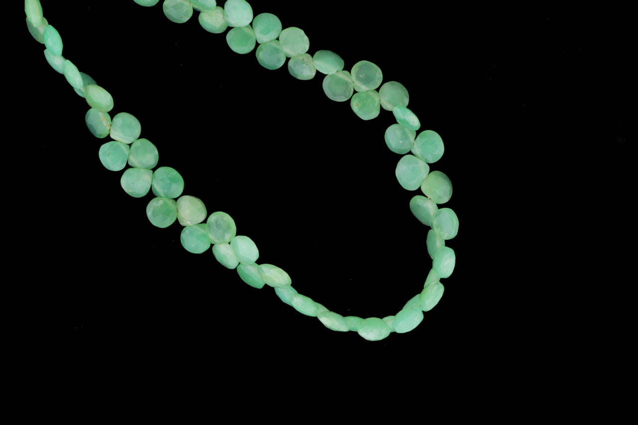 Light Green Chrysoprase 5mm Faceted Heart Shaped Briolettes