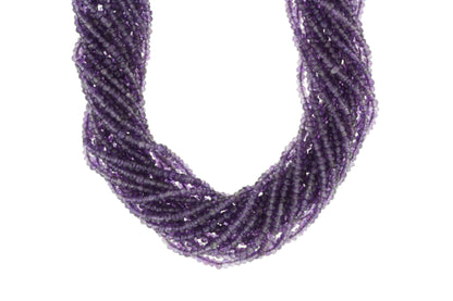 Purple Amethyst 3mm Faceted Rondelles