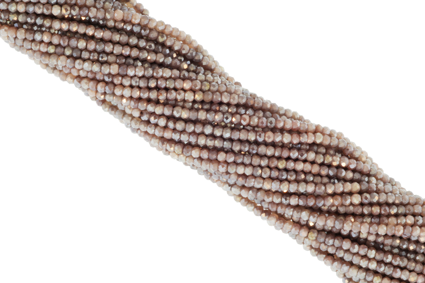 Coated Chocolate Moonstone 3mm Faceted Rondelles