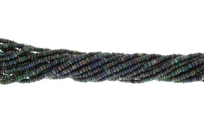 Black Ethiopian Opal 2.5mm Smooth Rondelles