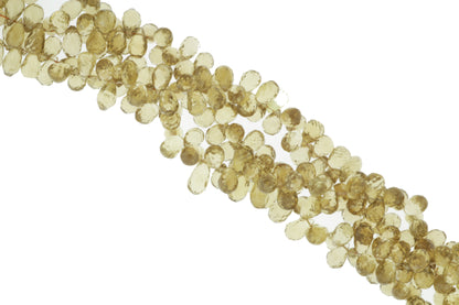 Light Brown Whiskey Quartz 8x5mm Faceted Teardrop Briolettes