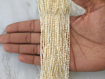 White Freshwater Pearl 4x2mm Biwa Sticks