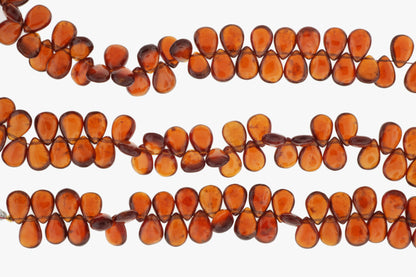 Red Garnet 10x7mm Smooth Pear Shaped Briolettes
