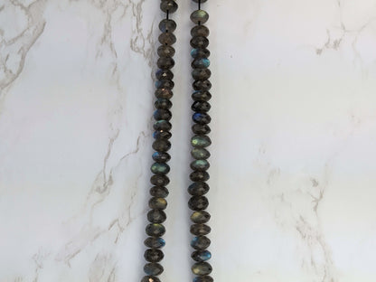 Natural Blue Labradorite 10mm Faceted Rondelles