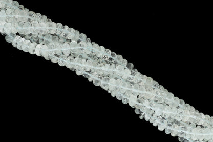 Pale Blue Aquamarine 7mm Faceted Rondelles