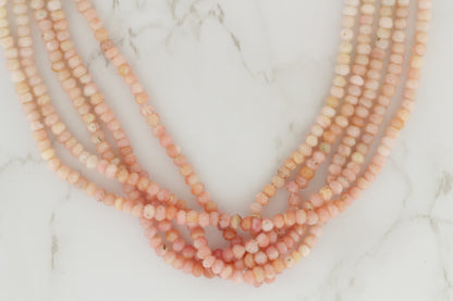 Ombre Pink Opal 3.5mm Faceted Rondelles