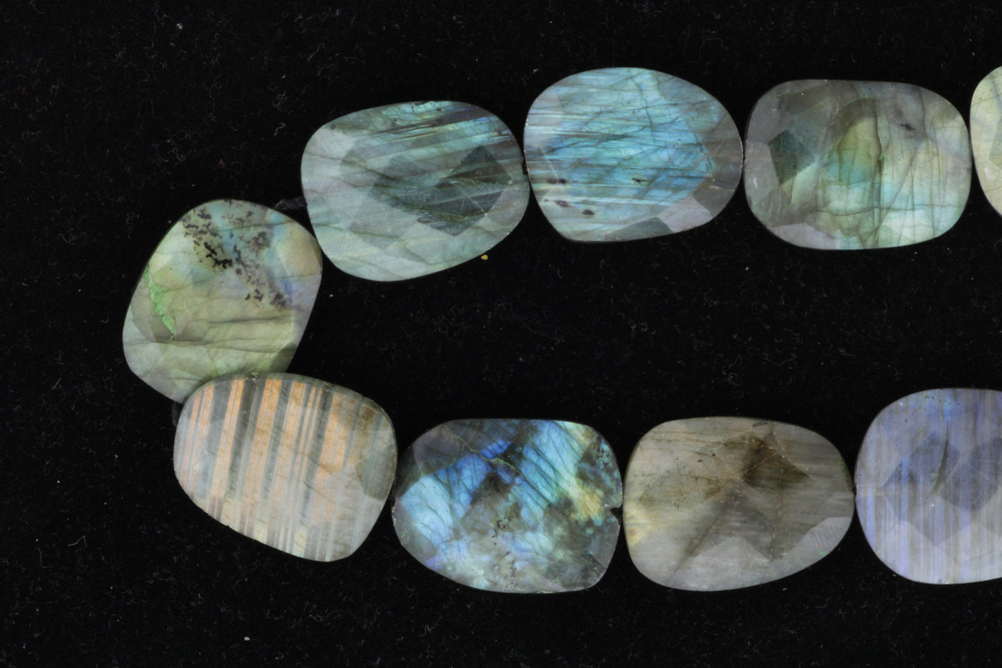Blue Labradorite 30x20mm Faceted Slices