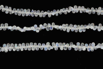 Blue Rainbow Moonstone 7x5mm Faceted Teardrop Briolettes