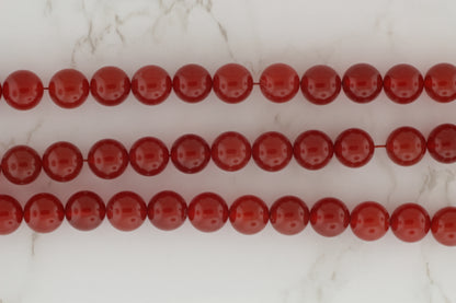 Burnt Orange Carnelian 10mm Smooth Rounds