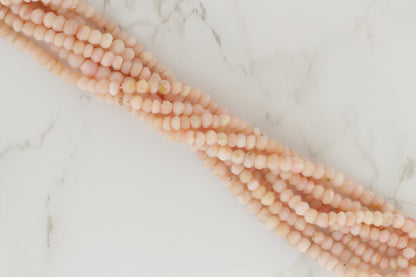 Light Pink Opal 4mm Faceted Rondelles