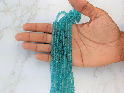 Sea Blue Apatite 5mm Faceted Rondelles
