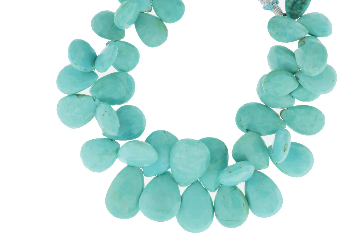 Natural Blue Turquoise 15x12mm Faceted Pear Shaped Briolettes