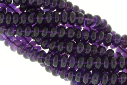 Deep Purple Amethyst 7mm Smooth Rondelles