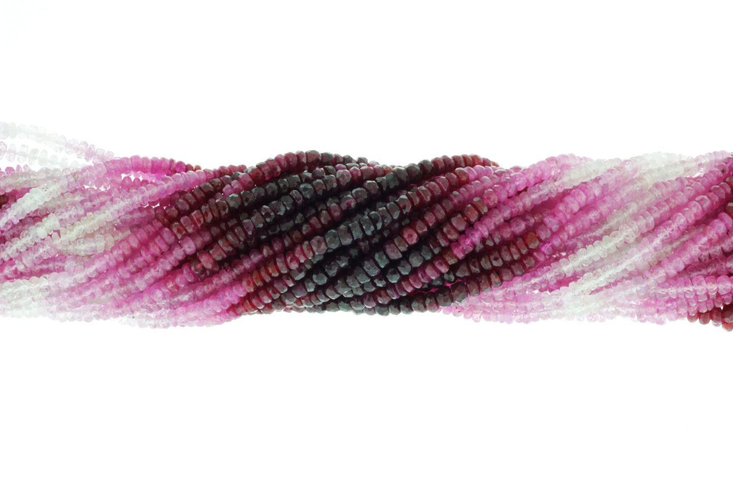 Ombre Red and Pink Ruby 2.5mm Faceted Rondelles