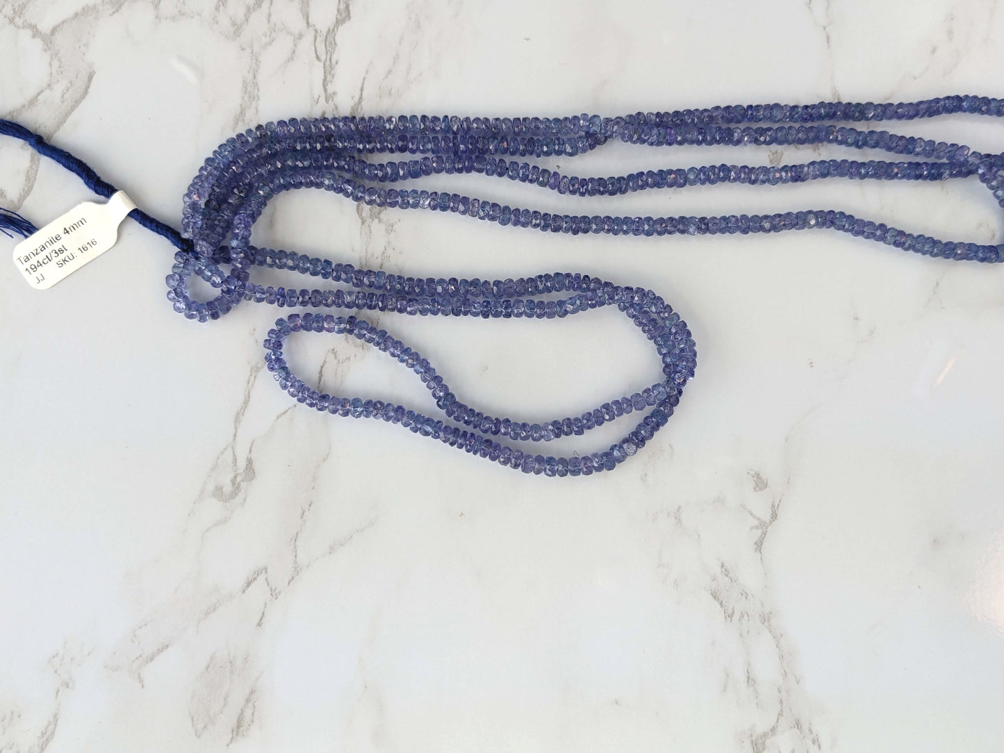 Blue Tanzanite 3mm Faceted Rondelles