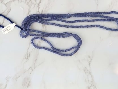Blue Tanzanite 3mm Faceted Rondelles