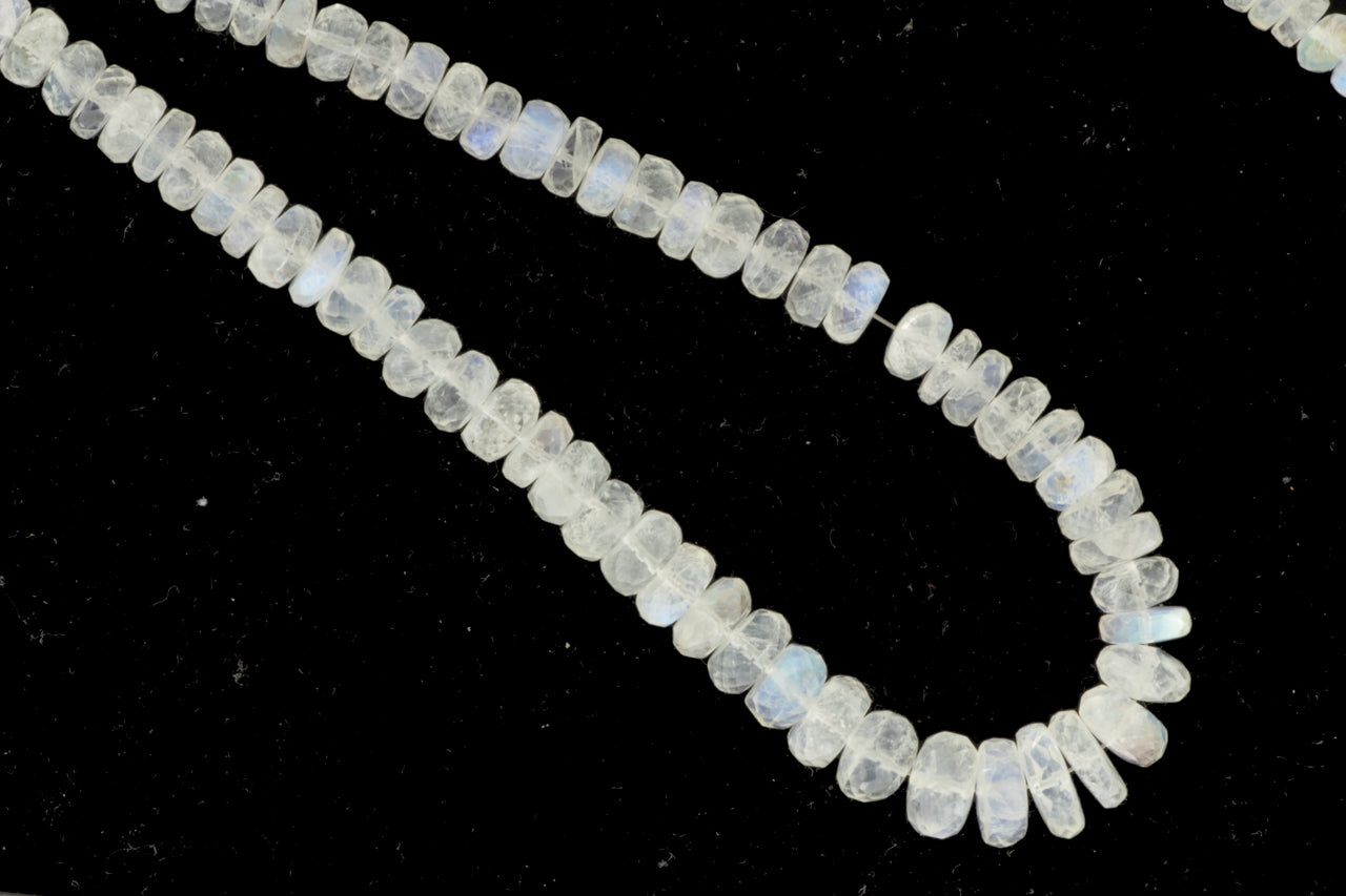 Blue Rainbow Moonstone 5mm Faceted Rondelles