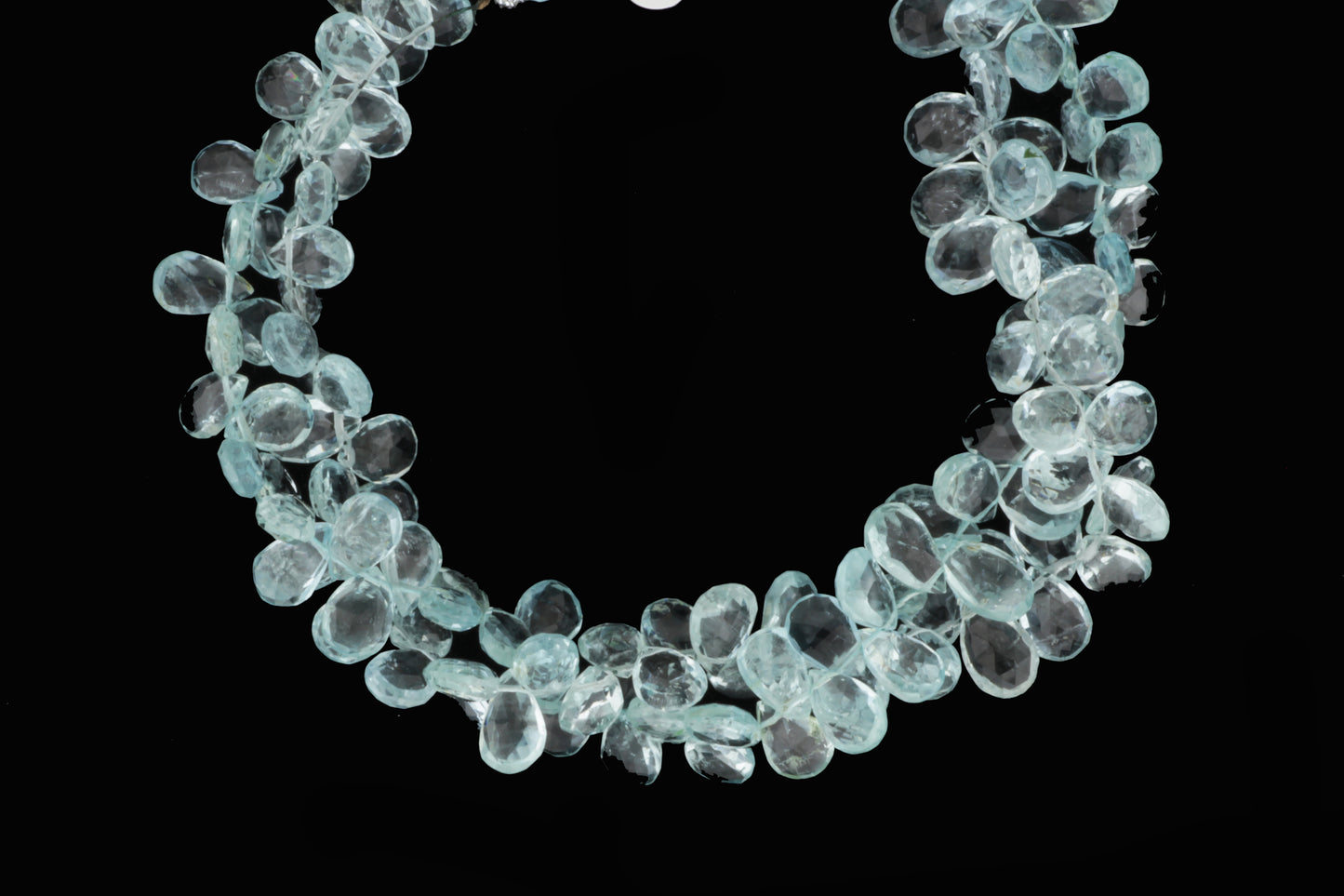 Blue Aquamarine 9x6mm Faceted Pear Shaped Briolettes