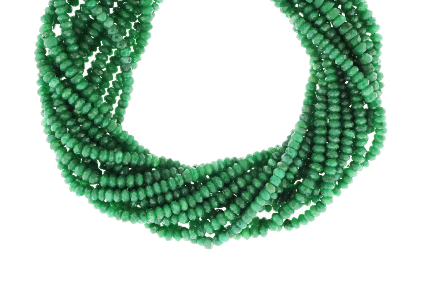 Green Emerald 3mm Faceted Rondelles