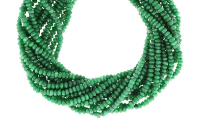 Green Emerald 3mm Faceted Rondelles