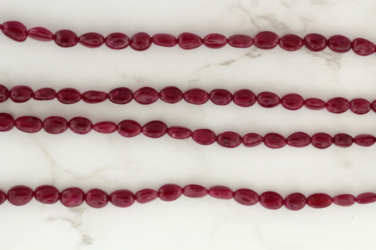 Red Ruby 6x4mm Smooth Nuggets