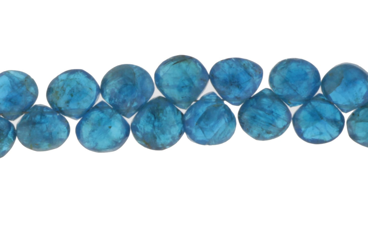 Neon Blue Apatite 7mm Faceted Pear Shaped Briolettes