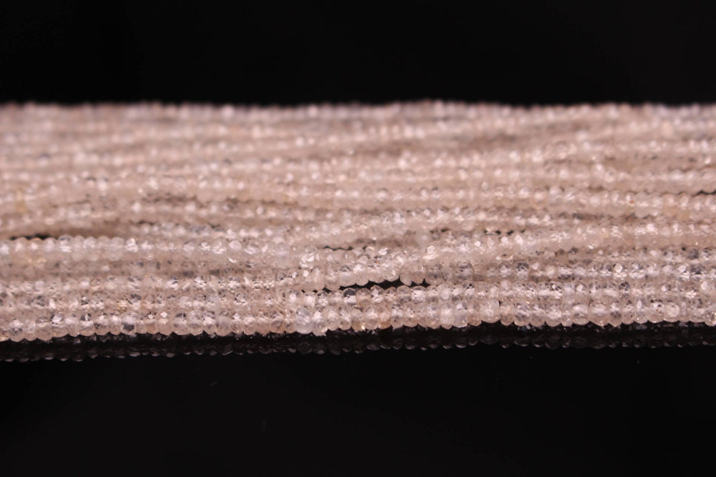 Natural Champagne Zircon 3mm Faceted Rondelles