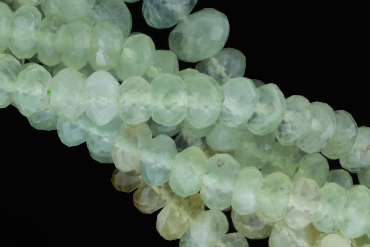 Ombre Green Prehnite 8mm Faceted Rondelles