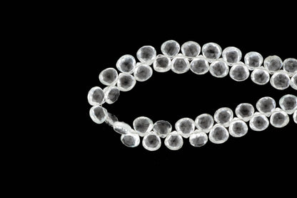 White Topaz 8mm Faceted Heart Shaped Briolettes