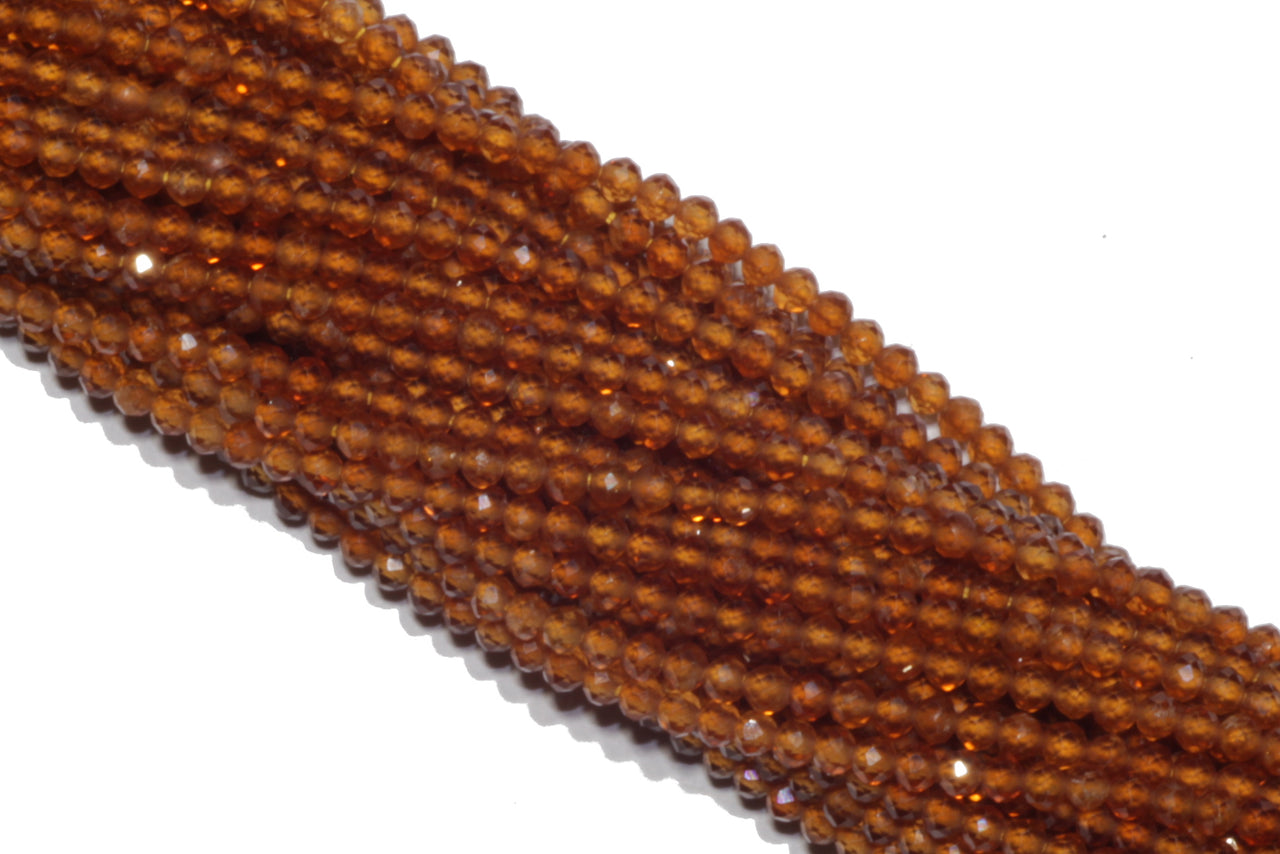 Brown Hessonite Garnet 2.5mm Faceted Rounds