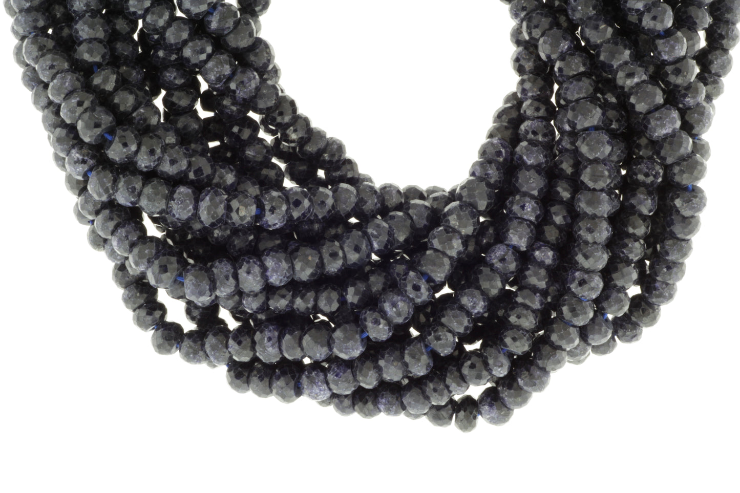 Dyed Blue Sapphire 6mm Faceted Rondelles