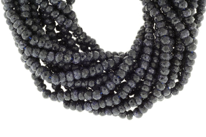 Dyed Blue Sapphire 6mm Faceted Rondelles