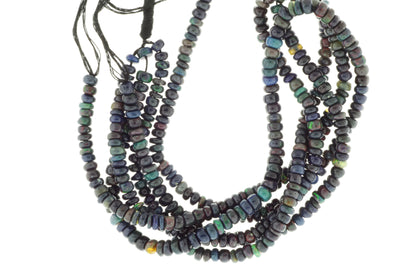 Black Ethiopian Opal 5mm Smooth Rondelles