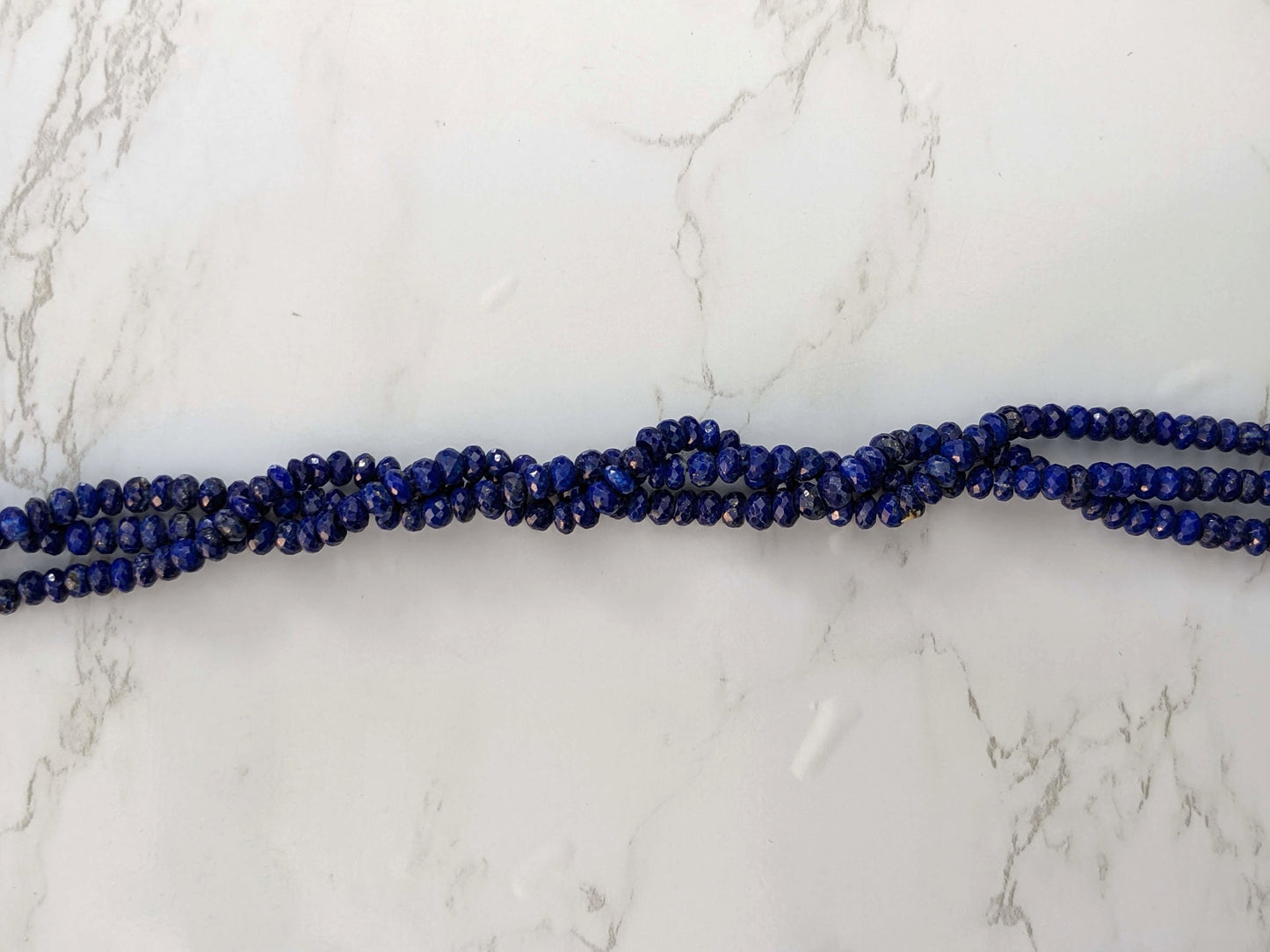Royal Blue Lapis Lazuli 6mm Faceted Rondelles