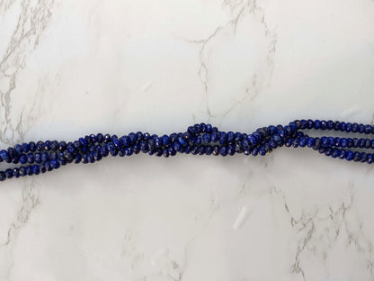 Royal Blue Lapis Lazuli 6mm Faceted Rondelles