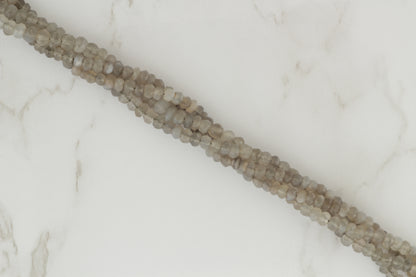 Gray Moonstone 4mm Faceted Rondelles
