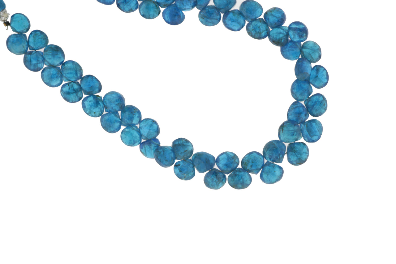 Neon Blue Apatite 7mm Faceted Pear Shaped Briolettes