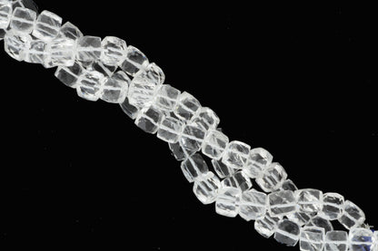 Clear Rock Crystal Quartz 7mm Faceted Cubes