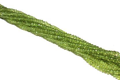 Green Peridot 3.5mm Faceted Rondelles