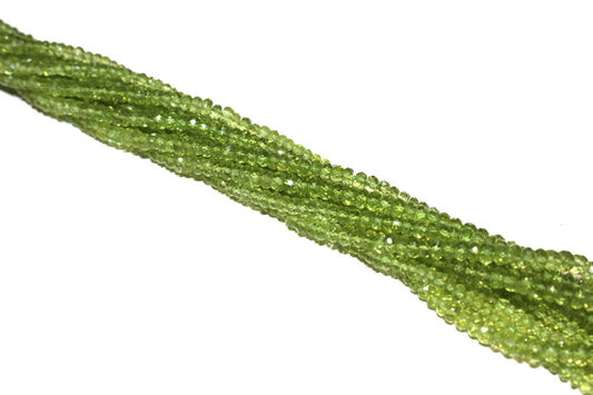 Green Peridot 3.5mm Faceted Rondelles
