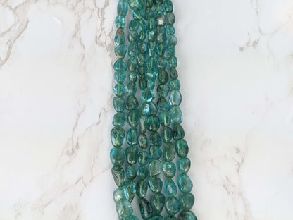 Sea Blue Apatite 8x6mm Smooth Nuggets