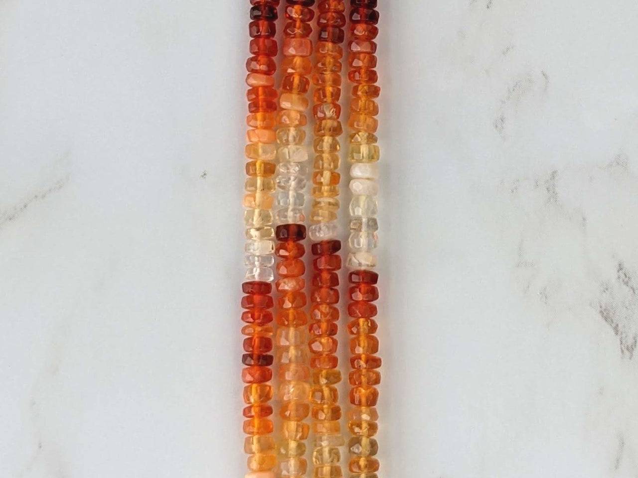 Ombre Mexican Fire Opal 4mm Faceted Rondelles
