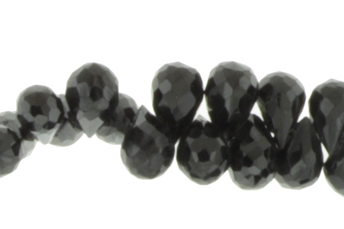 Black Spinel 7x5mm Faceted Teardrop Briolettes