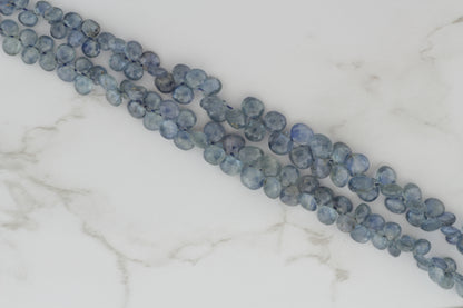 Blue Kyanite 5mm Faceted Heart Shaped Briolettes