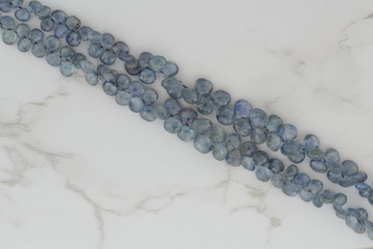 Blue Kyanite 5mm Faceted Heart Shaped Briolettes
