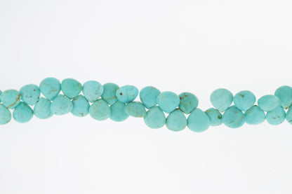 Natural Blue Turquoise 9mm Faceted Heart Shaped Briolettes