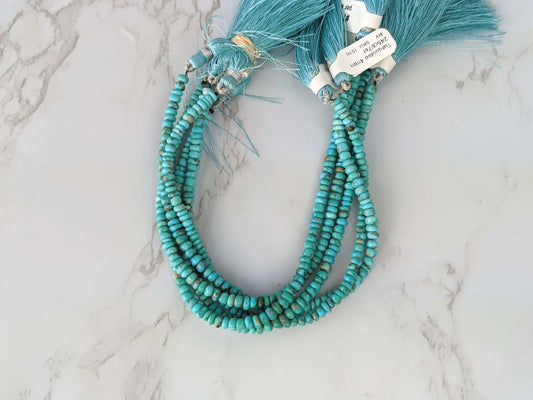 Natural Light Blue Turquoise 4mm Smooth Rondelles