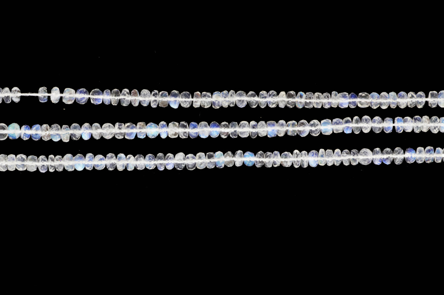 AAA Blue Rainbow Moonstone 4.5mm Faceted Rondelles
