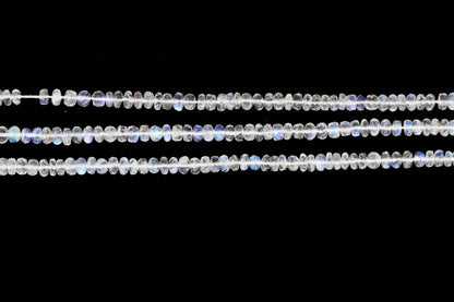 AAA Blue Rainbow Moonstone 4.5mm Faceted Rondelles