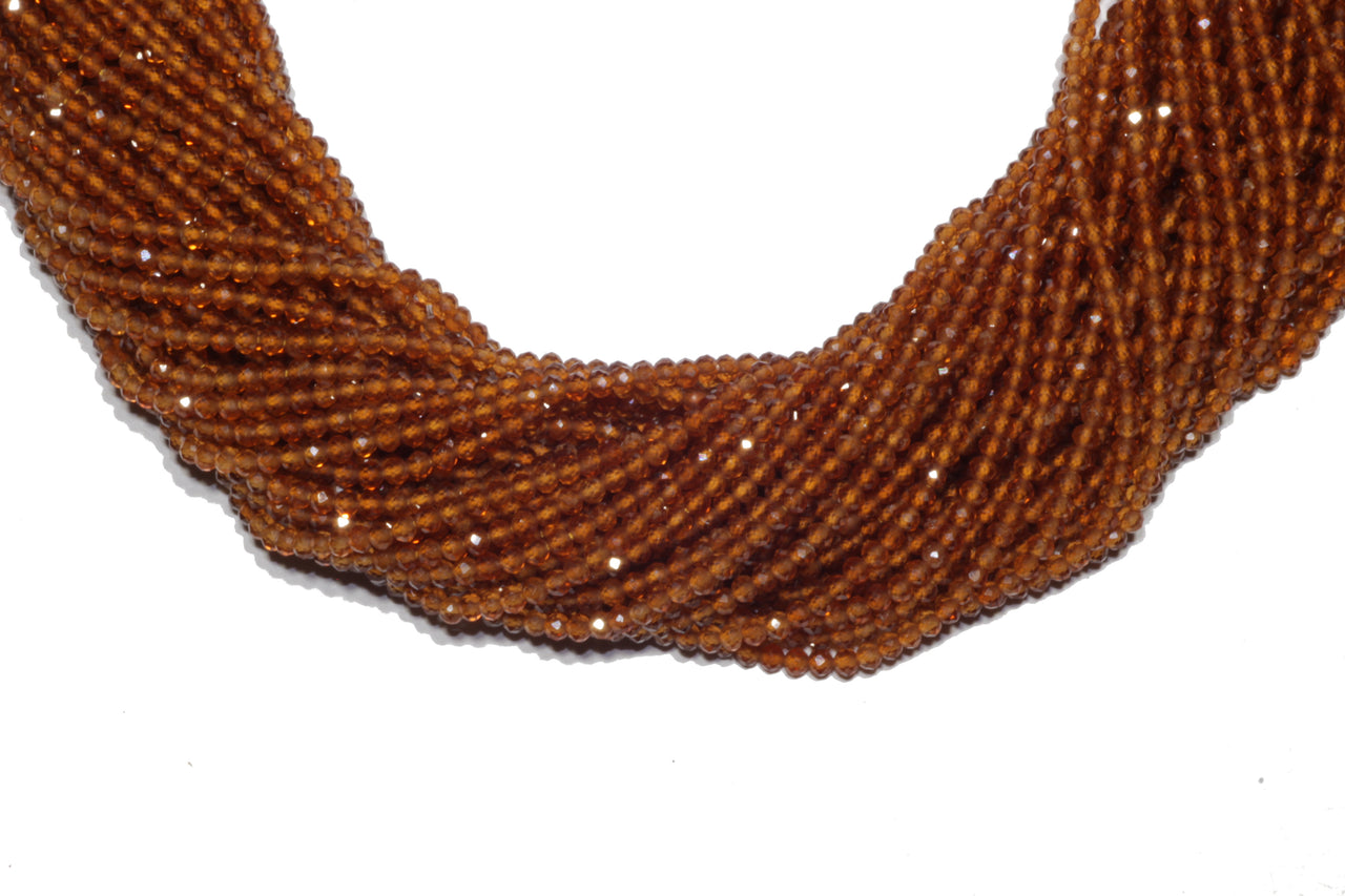 Brown Hessonite Garnet 2.5mm Faceted Rounds